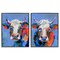 Stupell Industries Guernsey Cow Horned Portrait 2 pc Framed Giclee Wall Art Set Design by Victoria Barnes